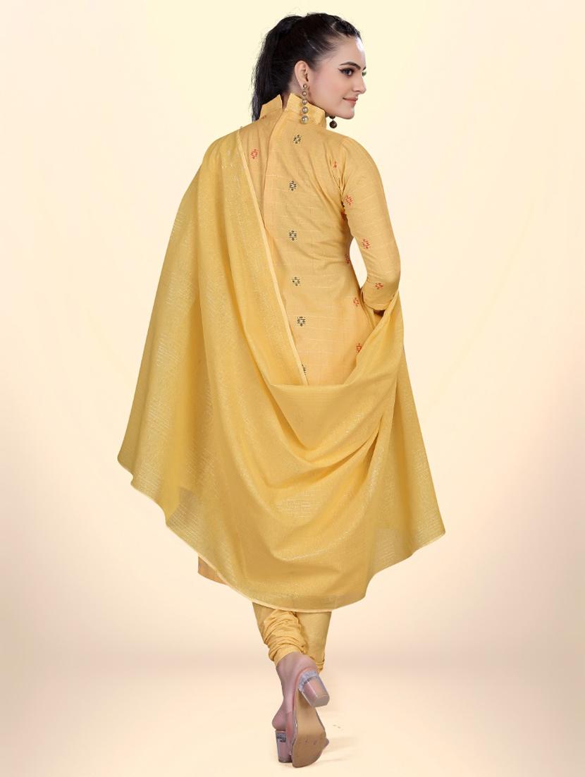 unstitched cotton churidar suit set - 19910323 - Standard Image - 3