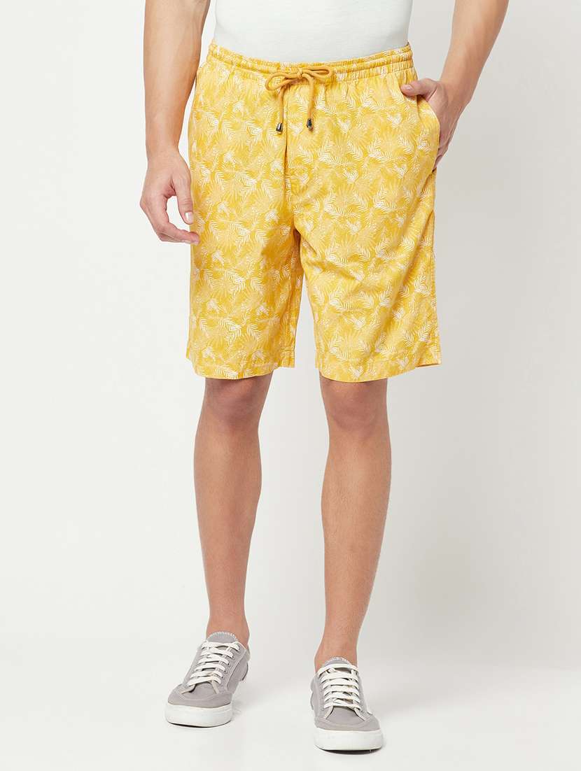 yellow printed shorts