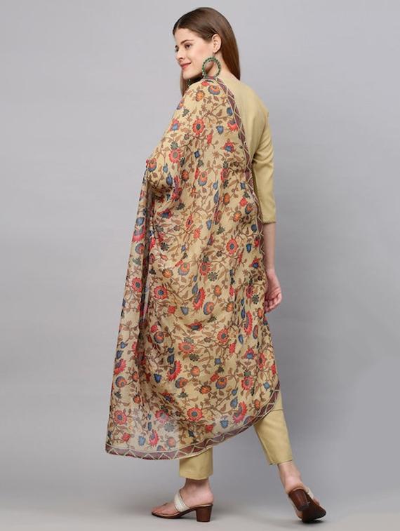 embroidered kurta pant set with dupatta - 19910941 - Standard Image - 3