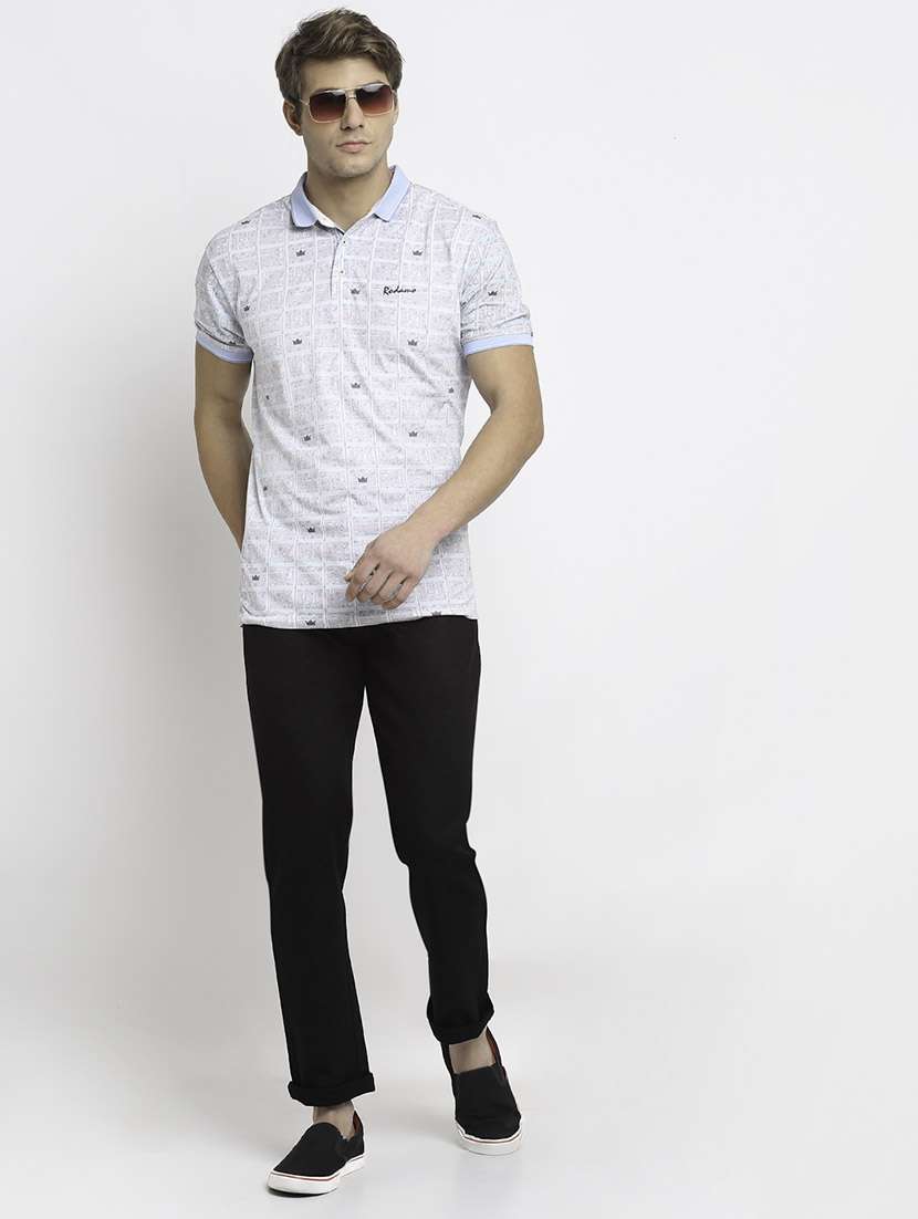 black cotton flat front casual trousers - 19911309 -  Standard Image - 3