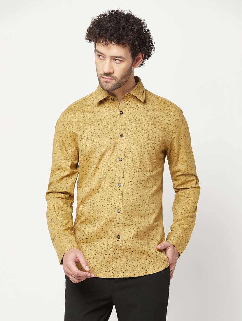 mens micro print casual shirt