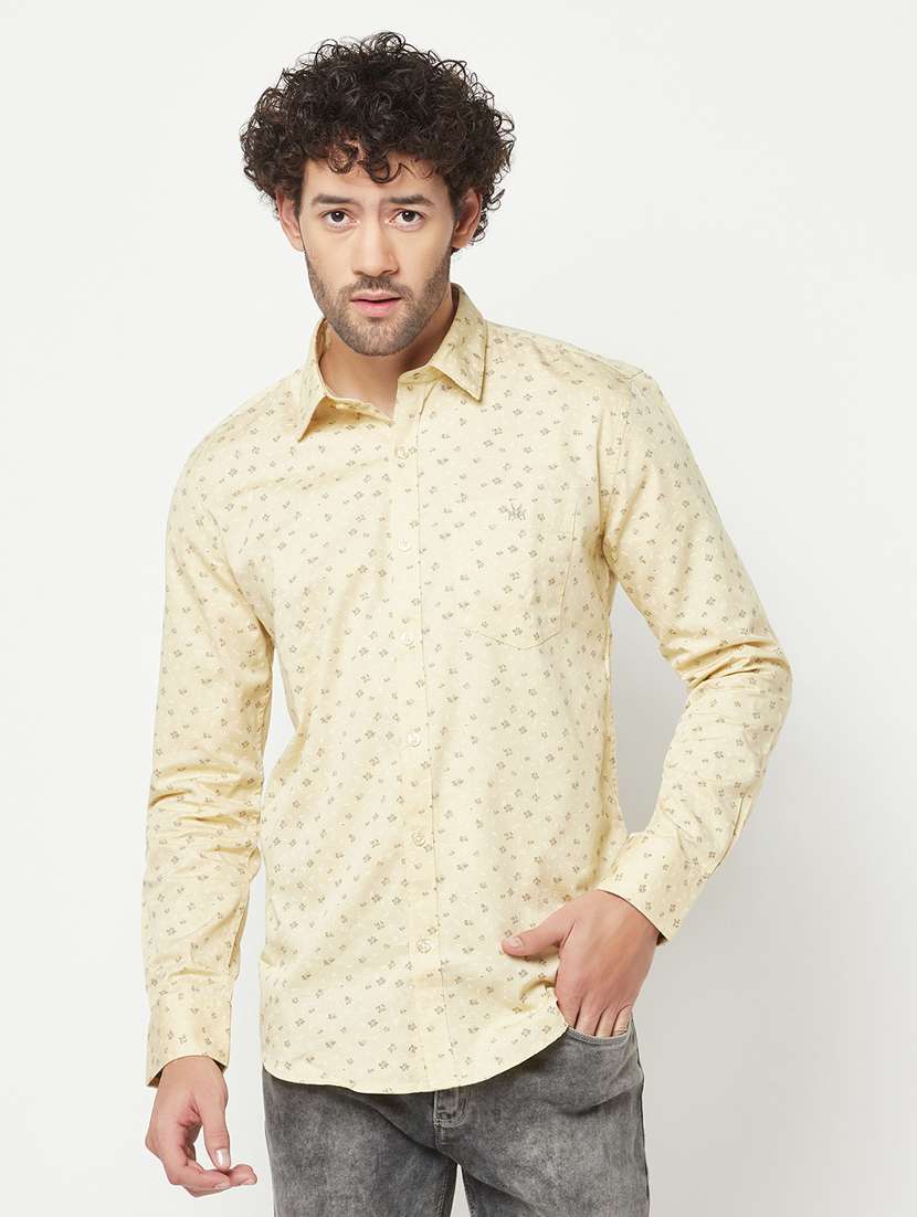 mens micro print casual shirt