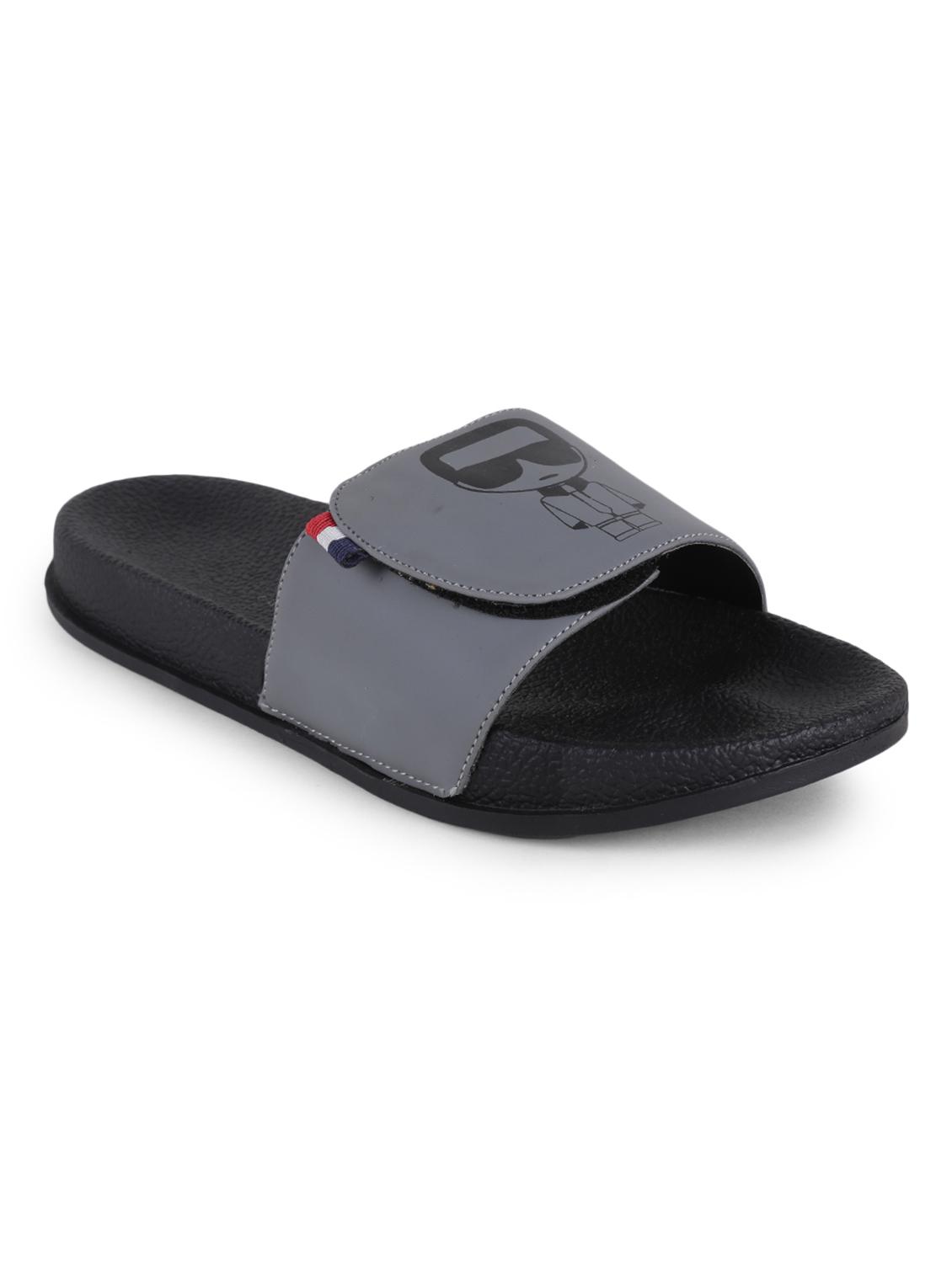 grey rubber slip on flip flops - 19912396 -  Zoom Image - 0