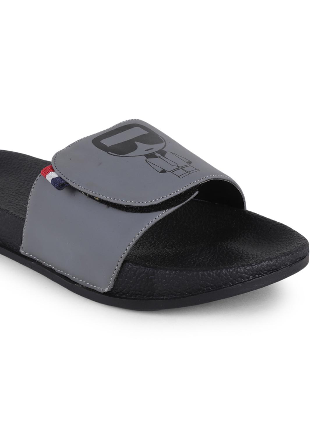 grey rubber slip on flip flops - 19912396 - Standard Image - 3
