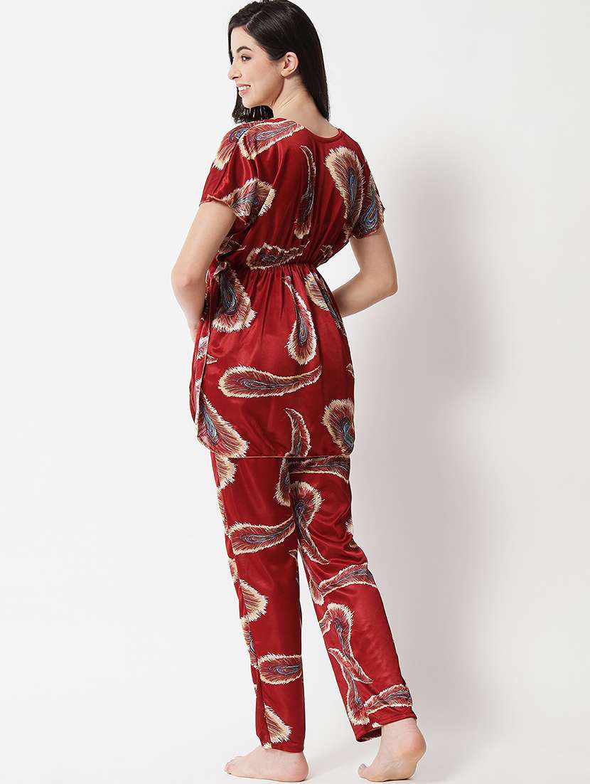 women printed nightwear set - 19913781 - Standard Image - 3