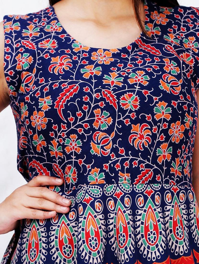 self design flared ethnic dress - 19913836 - Standard Image - 3