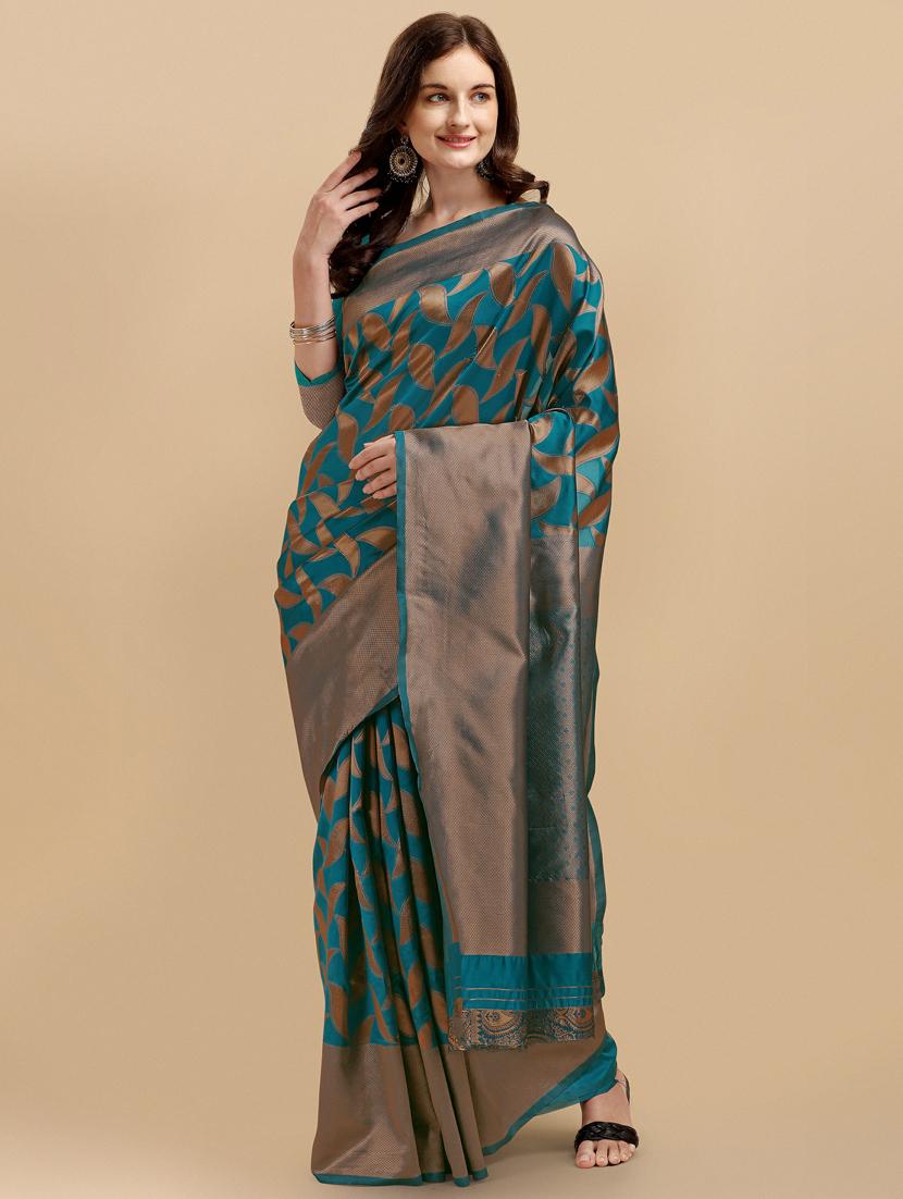 light blue silk banarasi saree - 19914786 - Zoom Image - 0