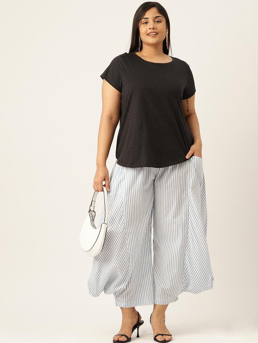 therebelinme women striped cowl styled trousers - 19914969 - Standard Image - 3