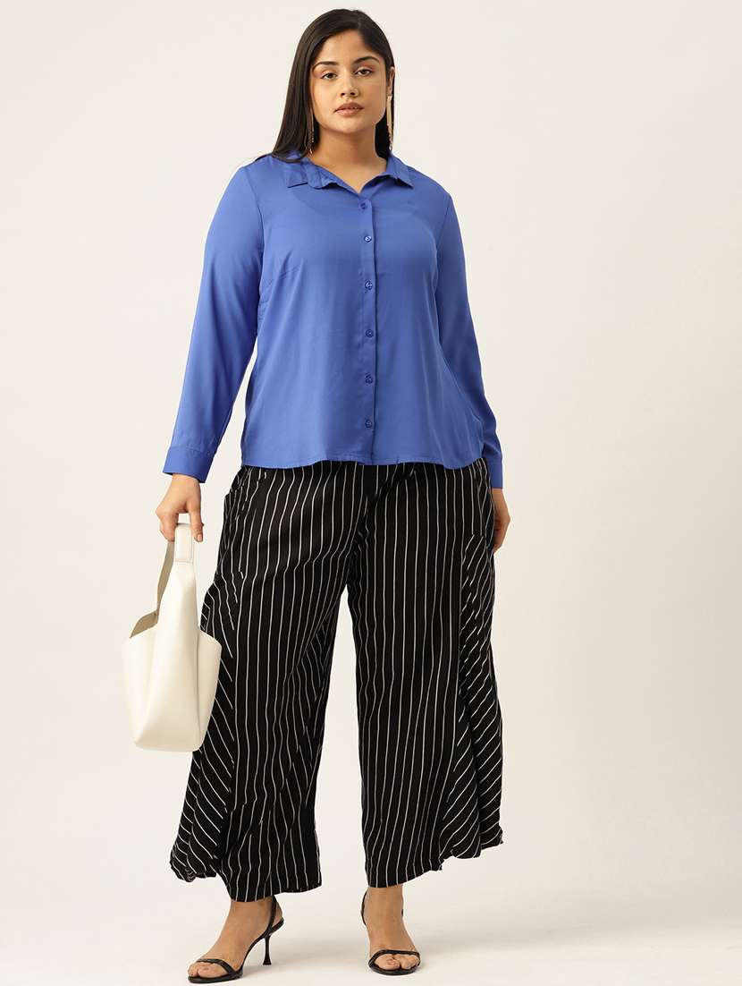 therebelinme women striped cowl styled trousers - 19914972 -  Standard Image - 3