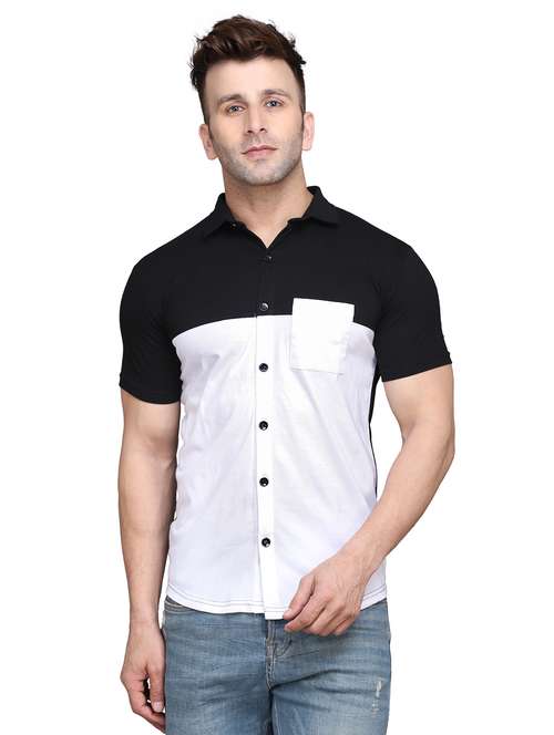 mens color block casual shirt - 19915394 -  Standard Image - 0