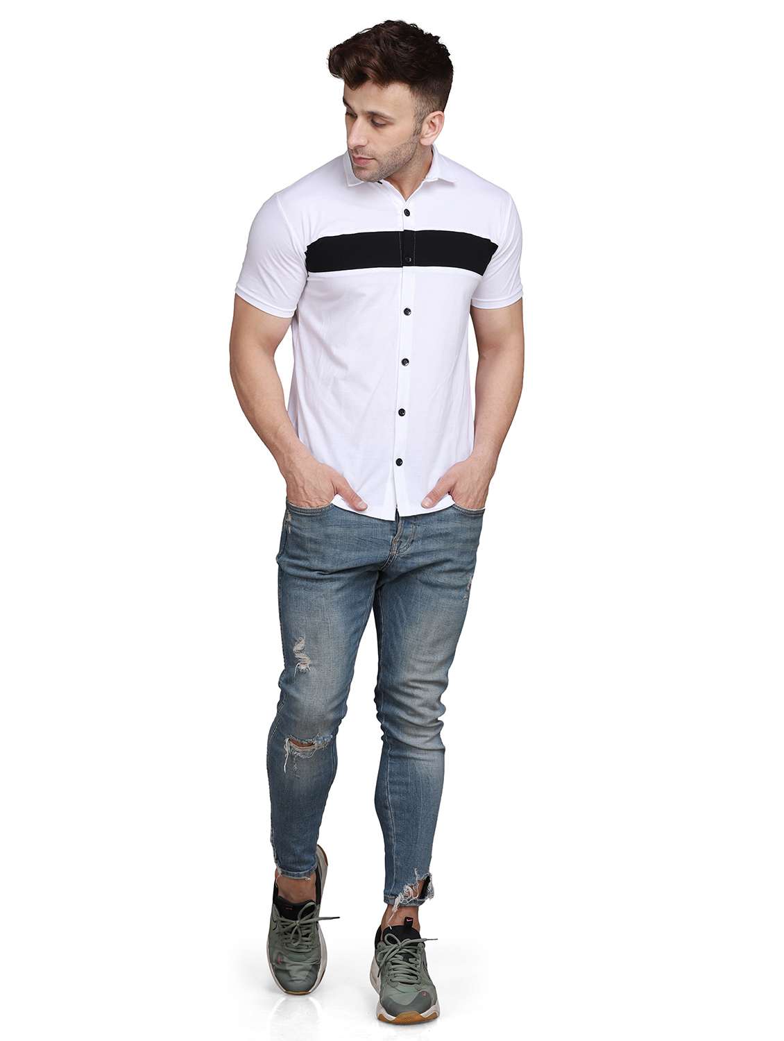 mens stripes casual shirt - 19915400 -  Standard Image - 3