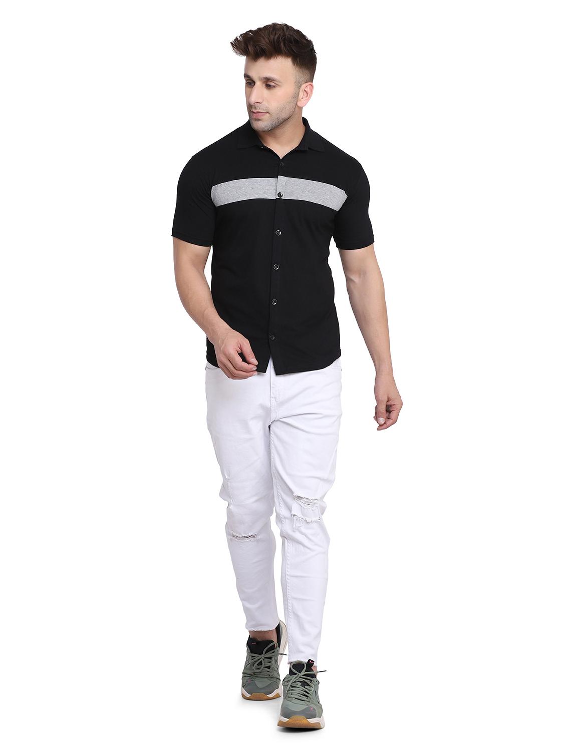 mens color block casual shirt - 19915401 - Standard Image - 3