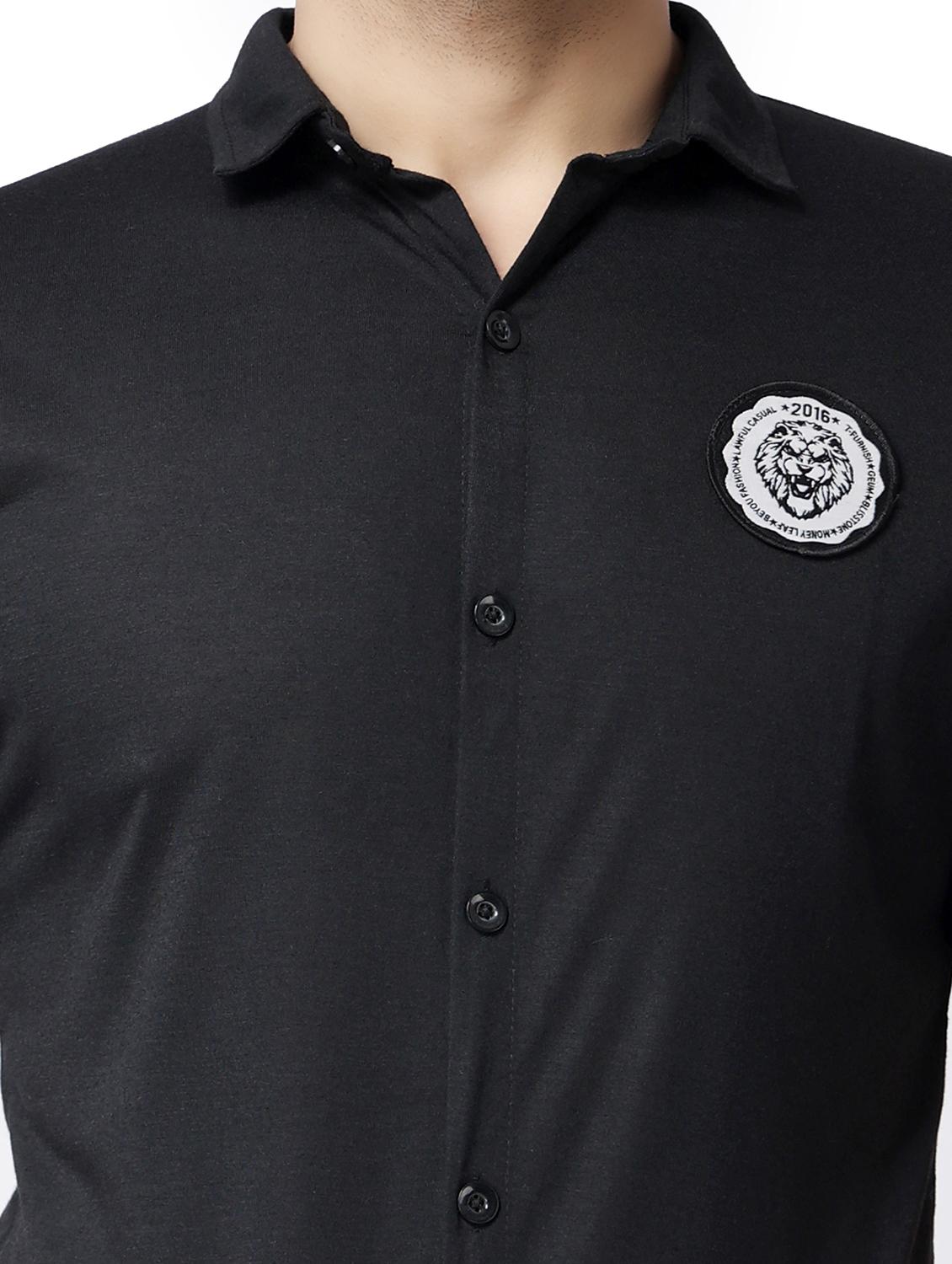 black cotton blend casual shirt - 19915433 - Standard Image - 3