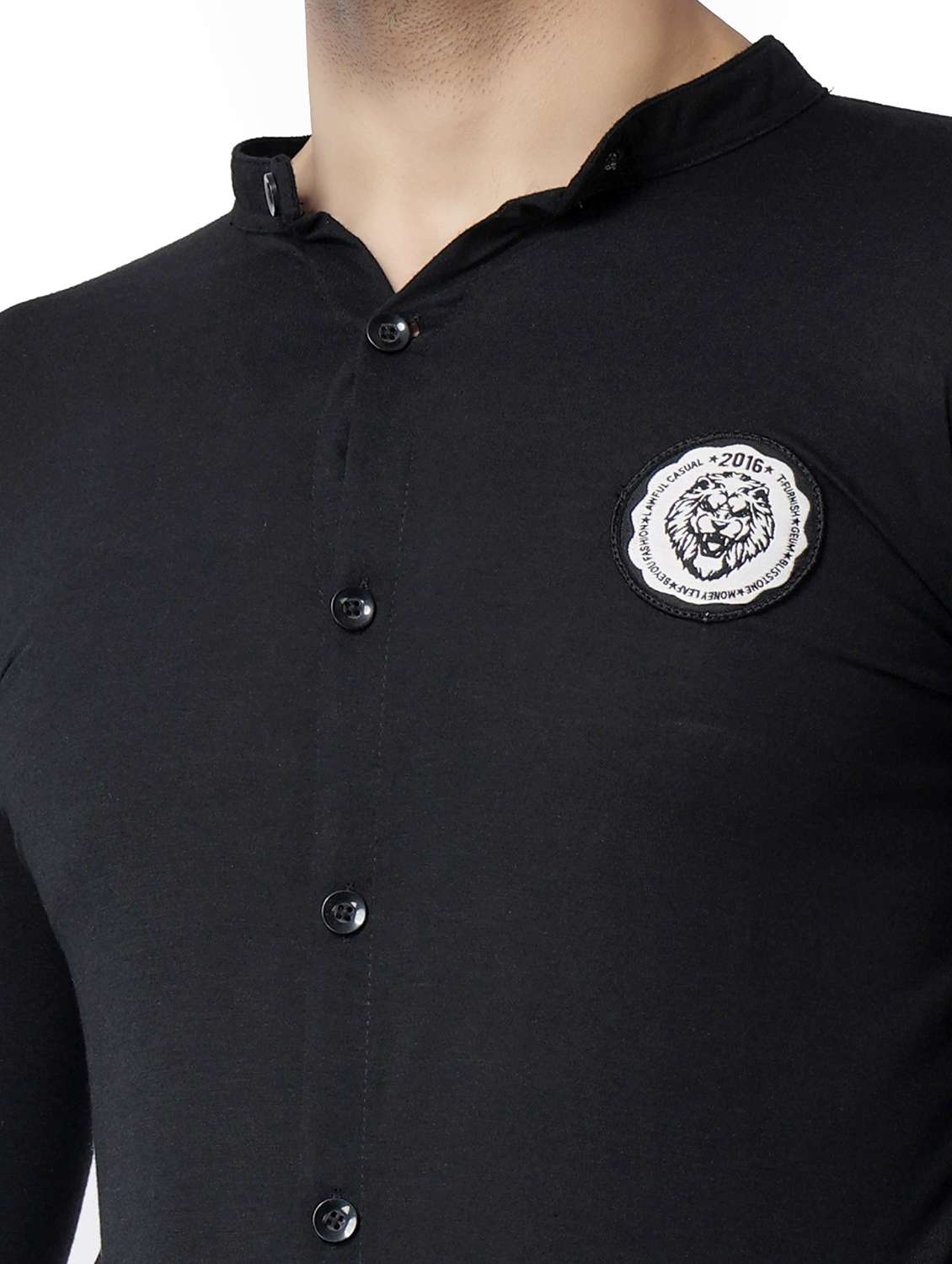 black cotton blend casual shirt - 19915436 - Standard Image - 3