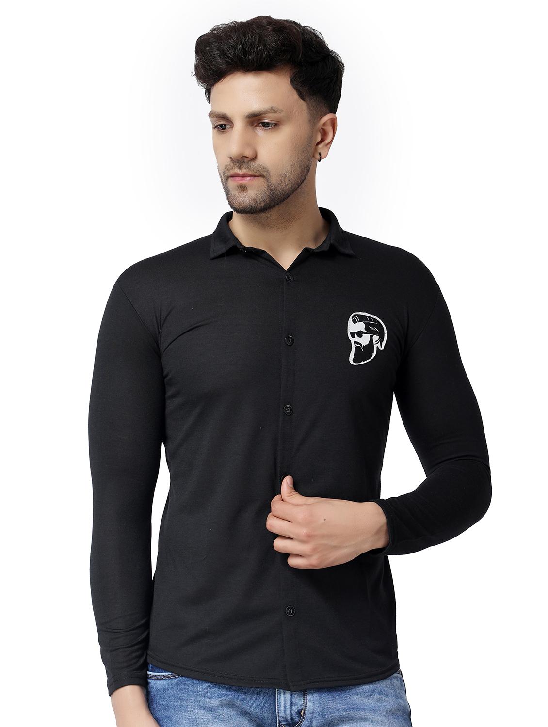 black cotton blend casual shirt - 19915448 - Zoom Image - 0