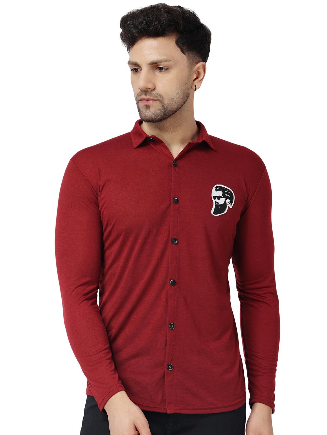 maroon cotton blend casual shirt - 19915449 - Zoom Image - 0