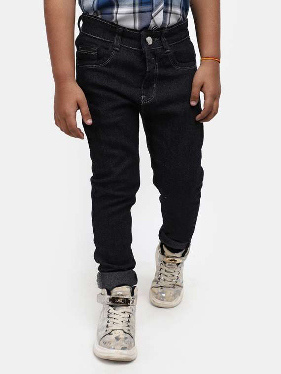 girls solid slim fit jeans