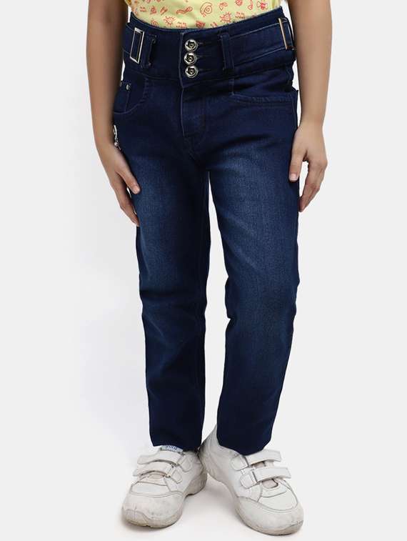 girls solid slim fit jeans - 19915486 - Zoom Image - 0