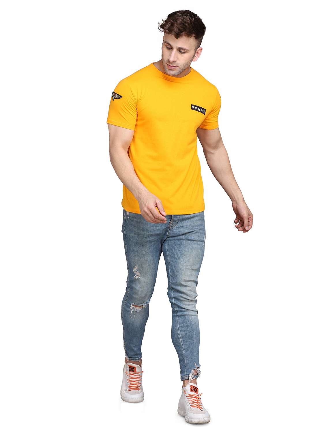 round neck solid regular t-shirt - 19915516 - Standard Image - 3