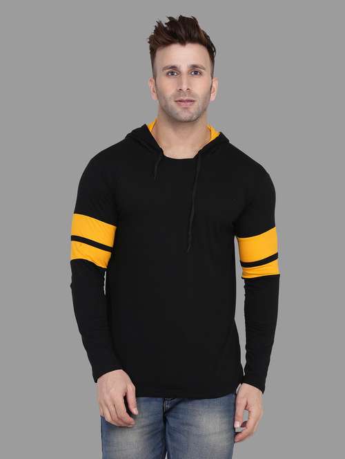 hood neck color block regular t-shirt - 19915524 - Standard Image - 0