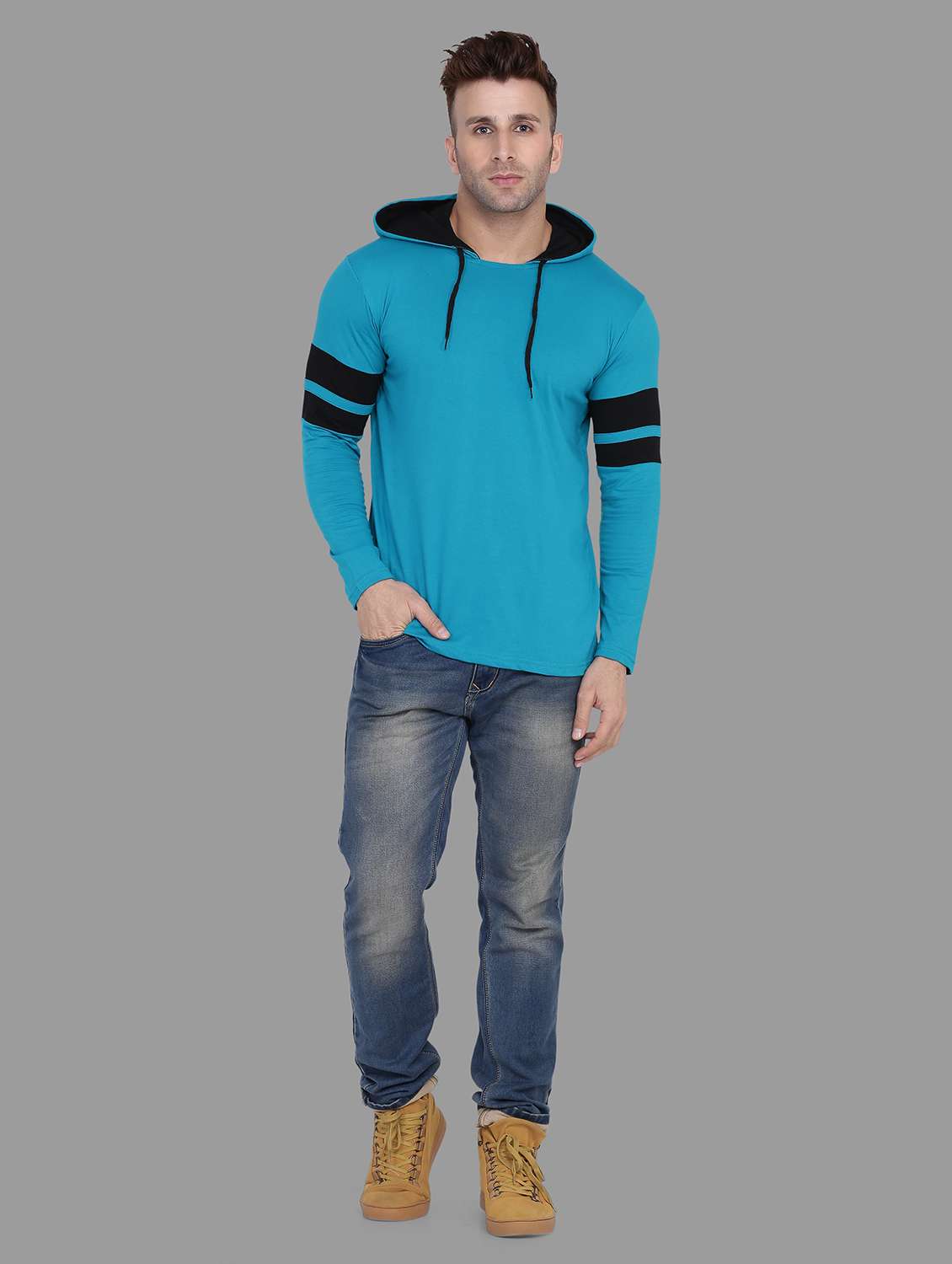 mens color block sweatshirt - 19915529 - Standard Image - 3