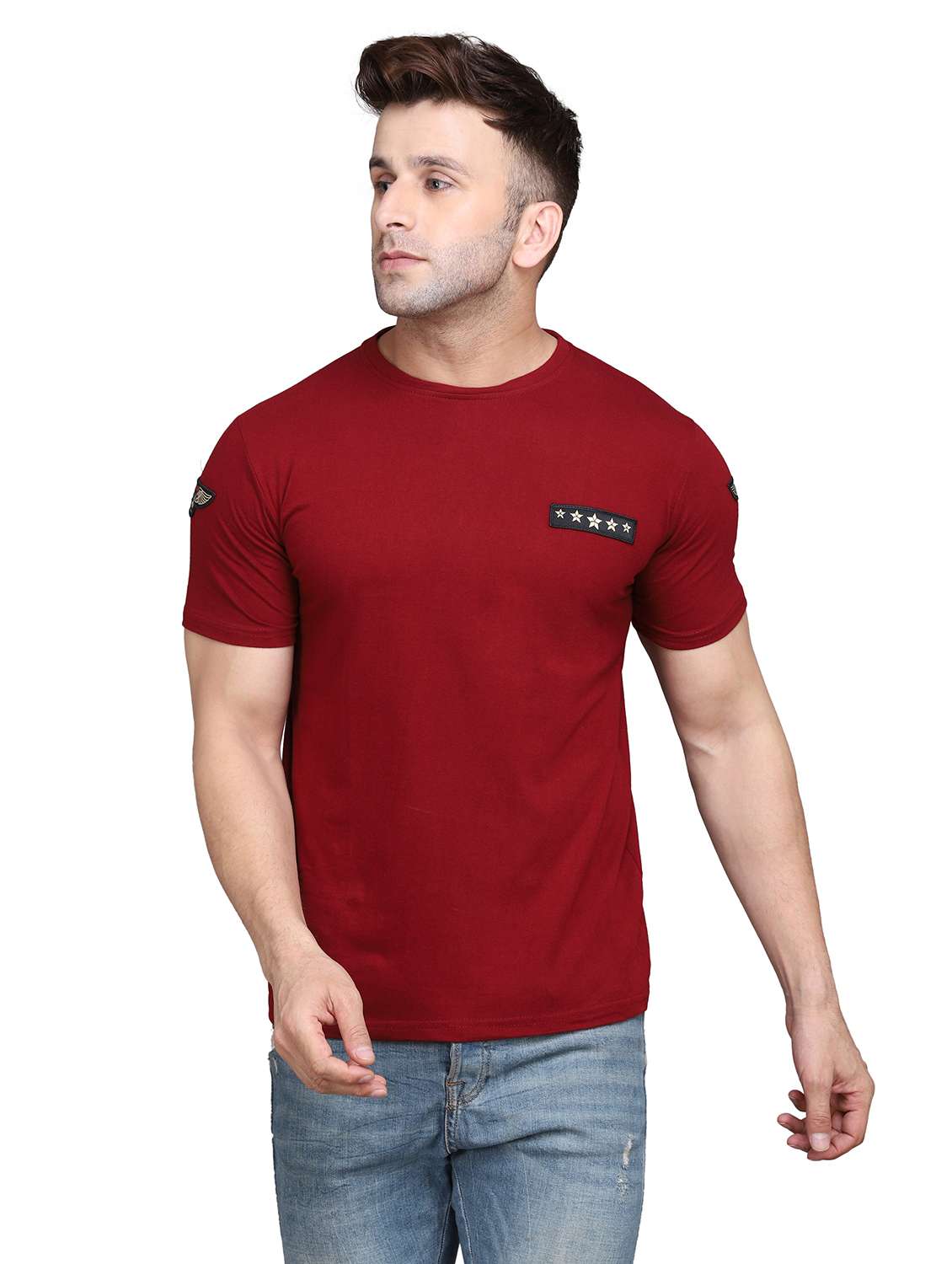 men round neck cotton t-shirt - 19915531 -  Zoom Image - 0