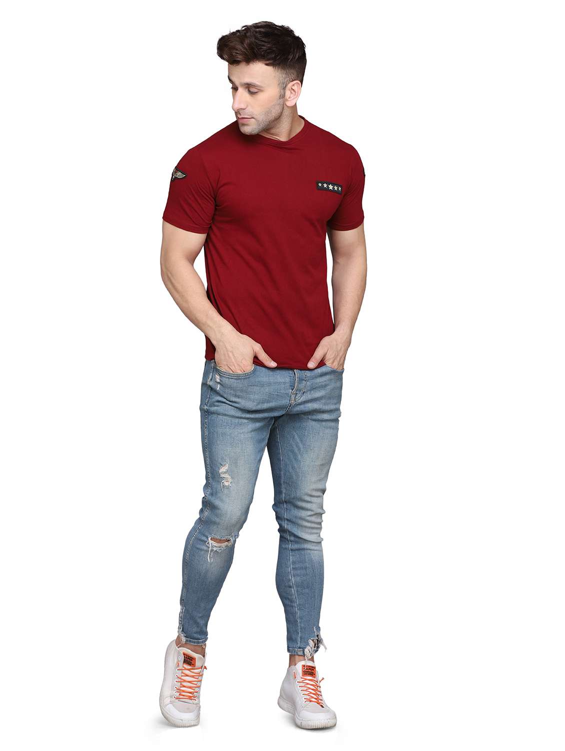 men round neck cotton t-shirt - 19915531 - Standard Image - 3