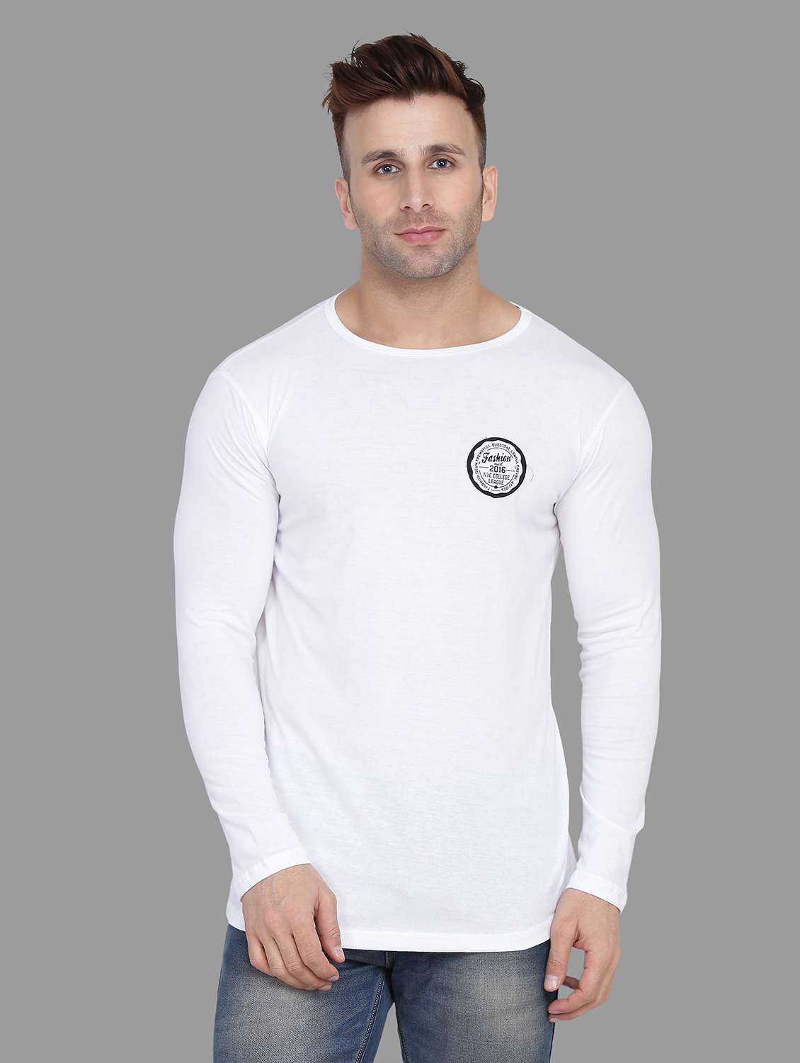 men round neck cotton t-shirt