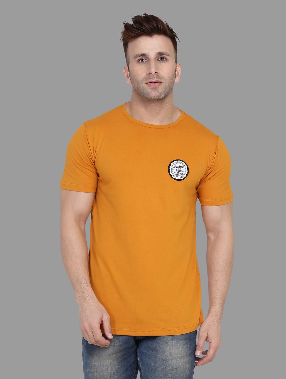 round neck solid regular t-shirt