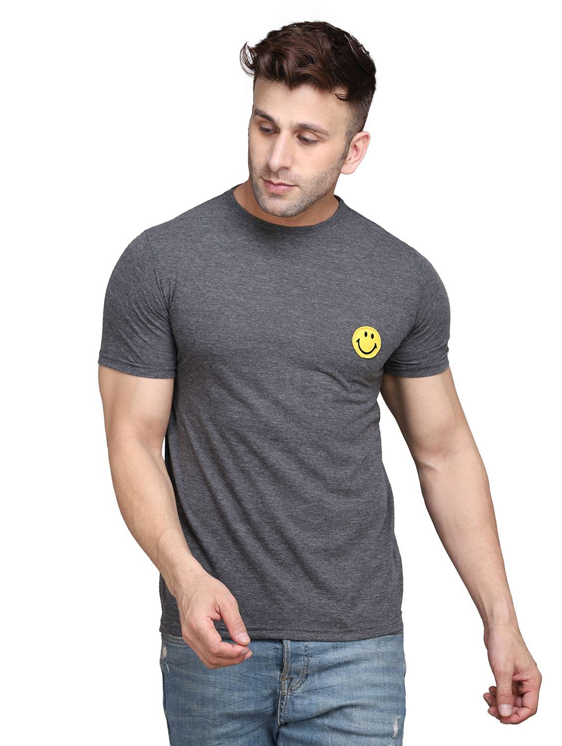 men round neck cotton t-shirt