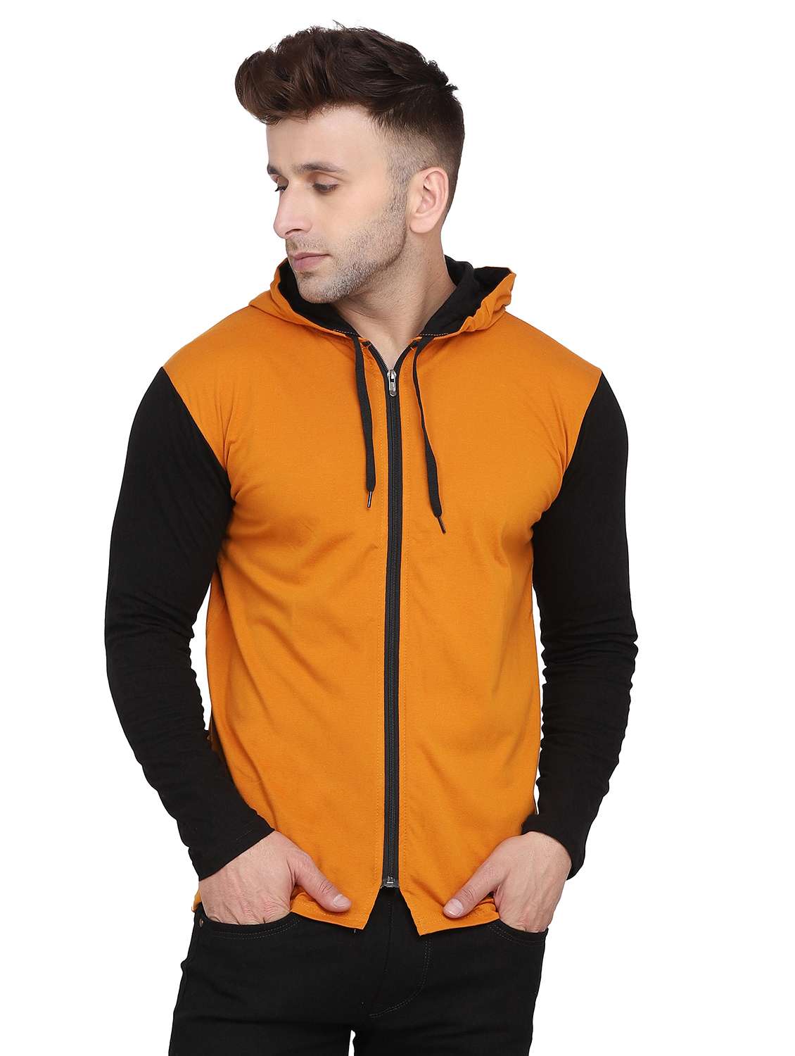 men color block hooded t-shirt - 19915647 -  Zoom Image - 0