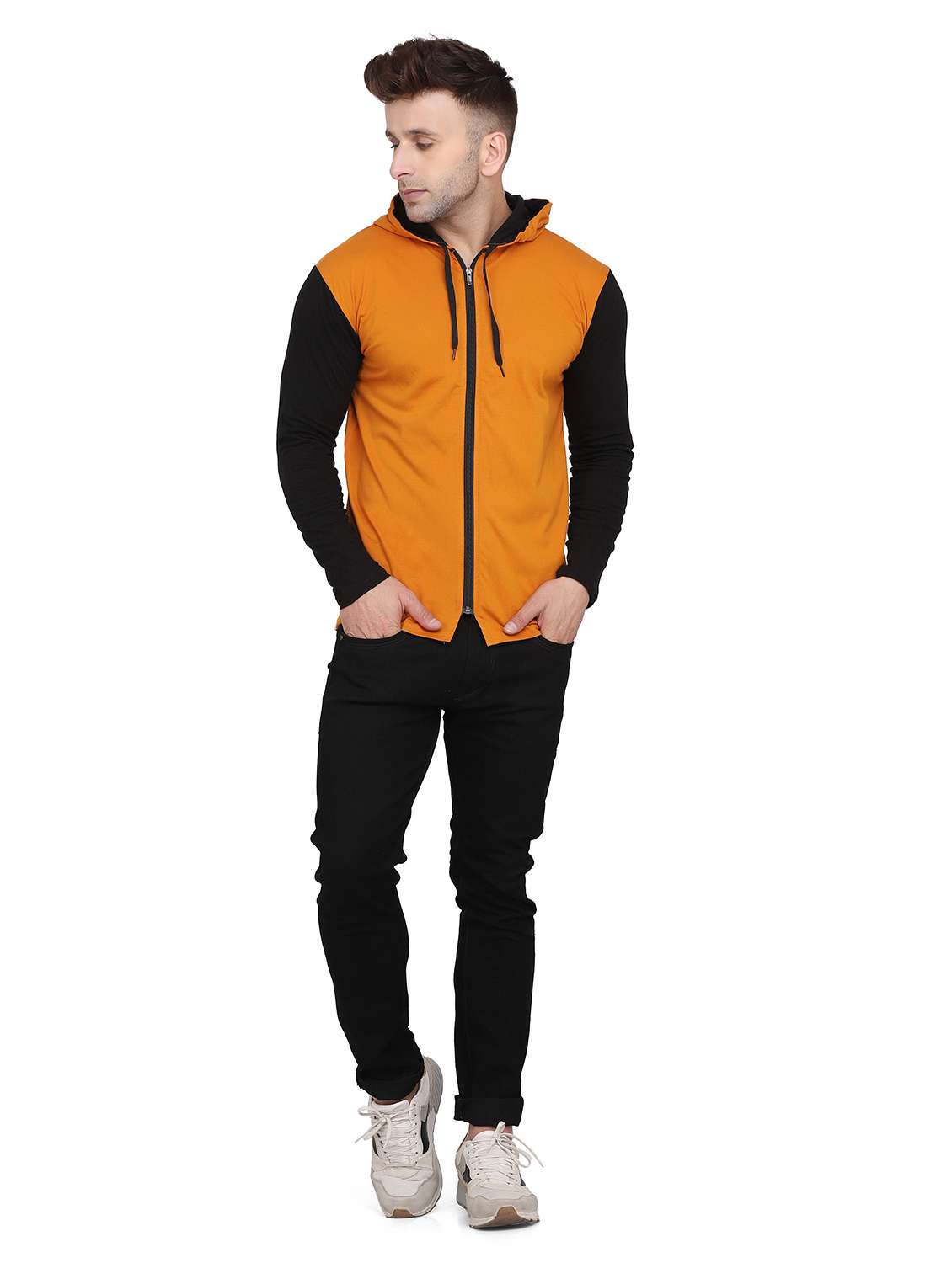 men color block hooded t-shirt - 19915647 -  Standard Image - 3