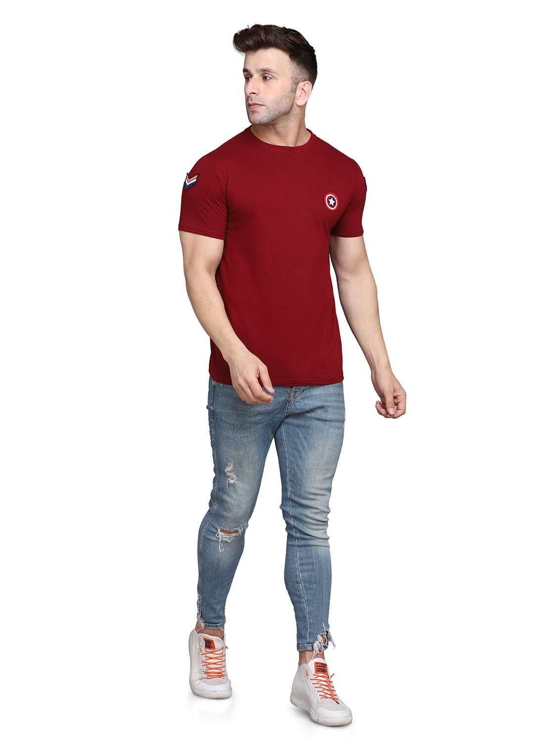men round neck cotton t-shirt - 19915658 -  Standard Image - 3