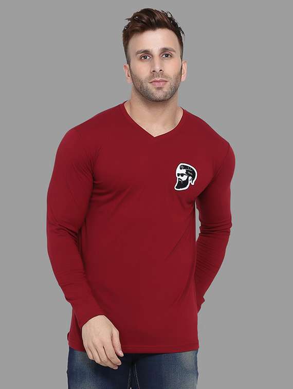men v neck cotton t-shirt