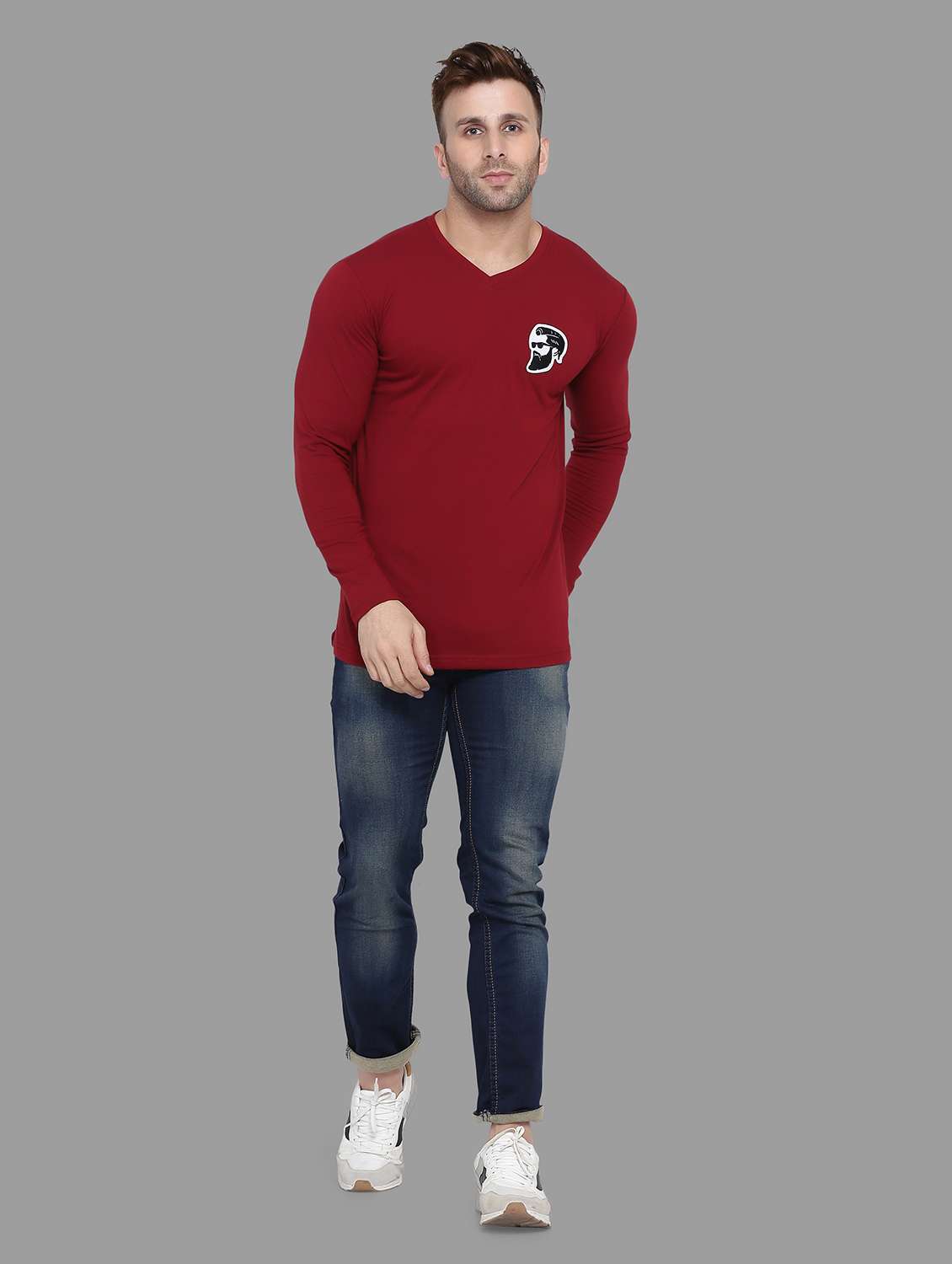 men v neck cotton t-shirt - 19915664 -  Standard Image - 3