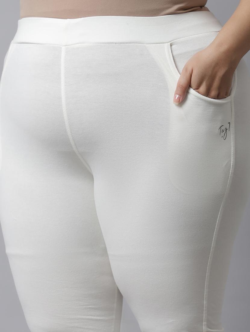 white cotton leggings - 19915673 - Standard Image - 5