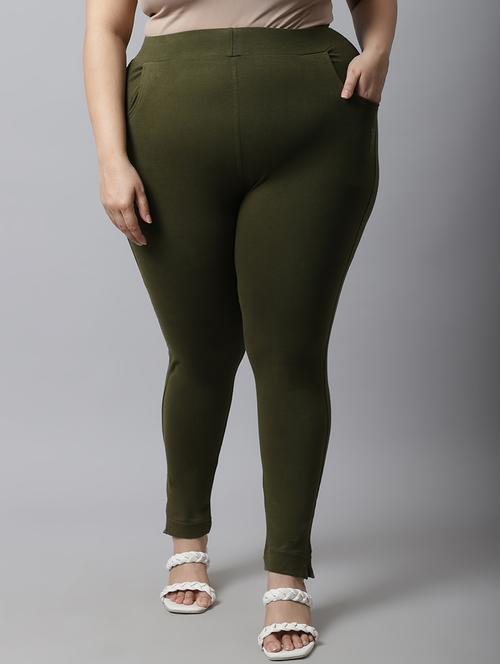 green cotton leggings - 19915676 - Standard Image - 0