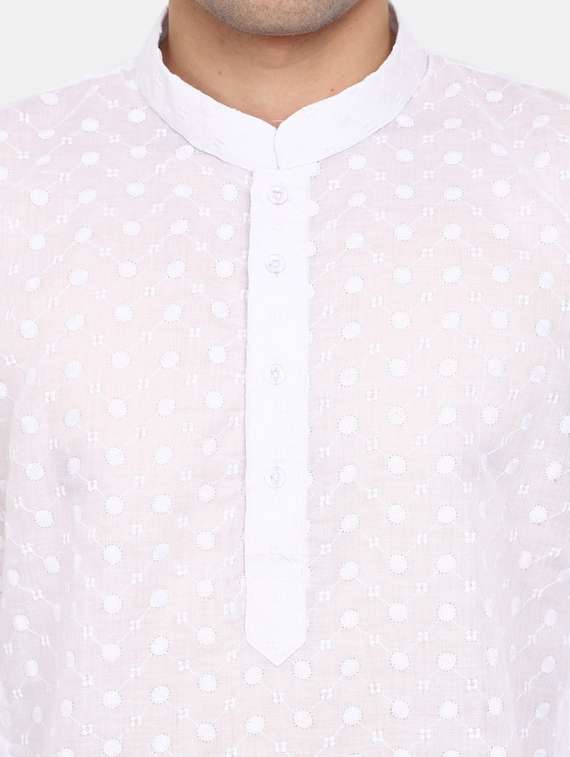 embroidered cotton kurta pyjama set - 19915963 -  Standard Image - 3