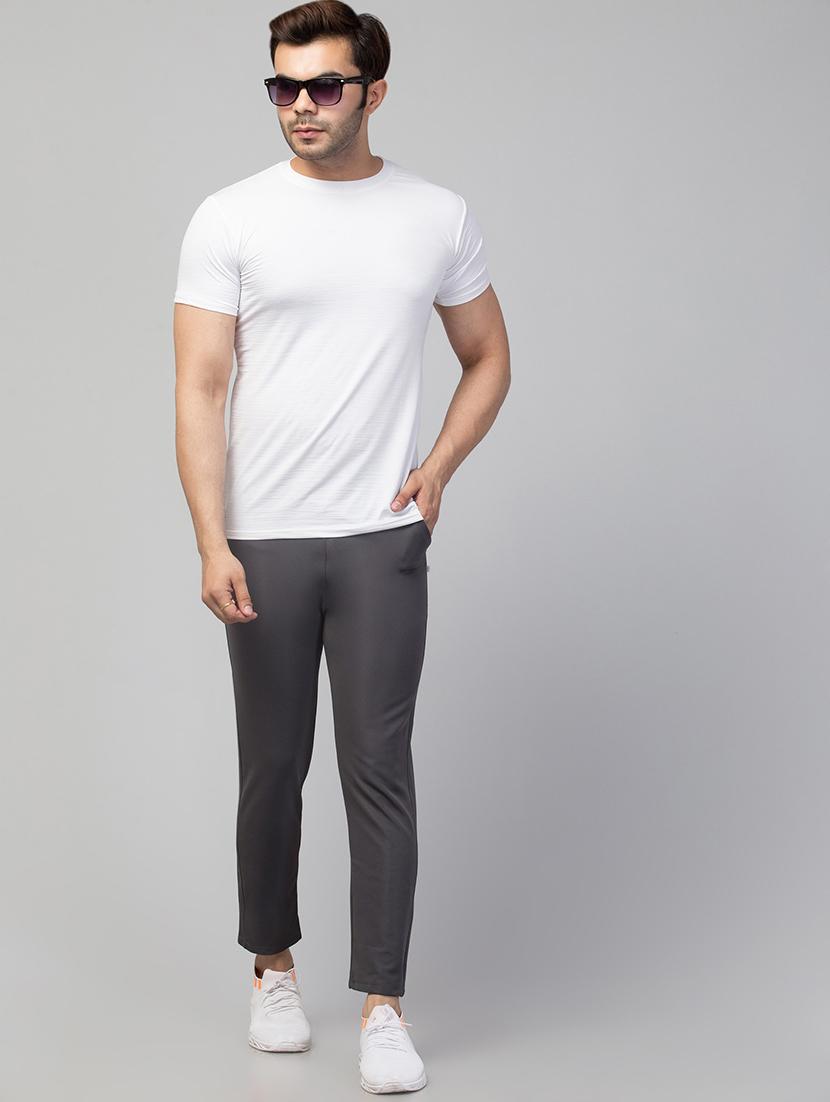 mid rise solid full length track pant - 19917066 - Standard Image - 3