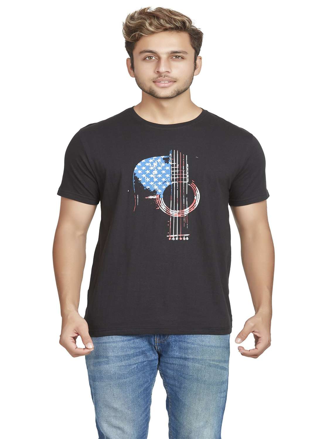 round neck printed cotton t-shirt