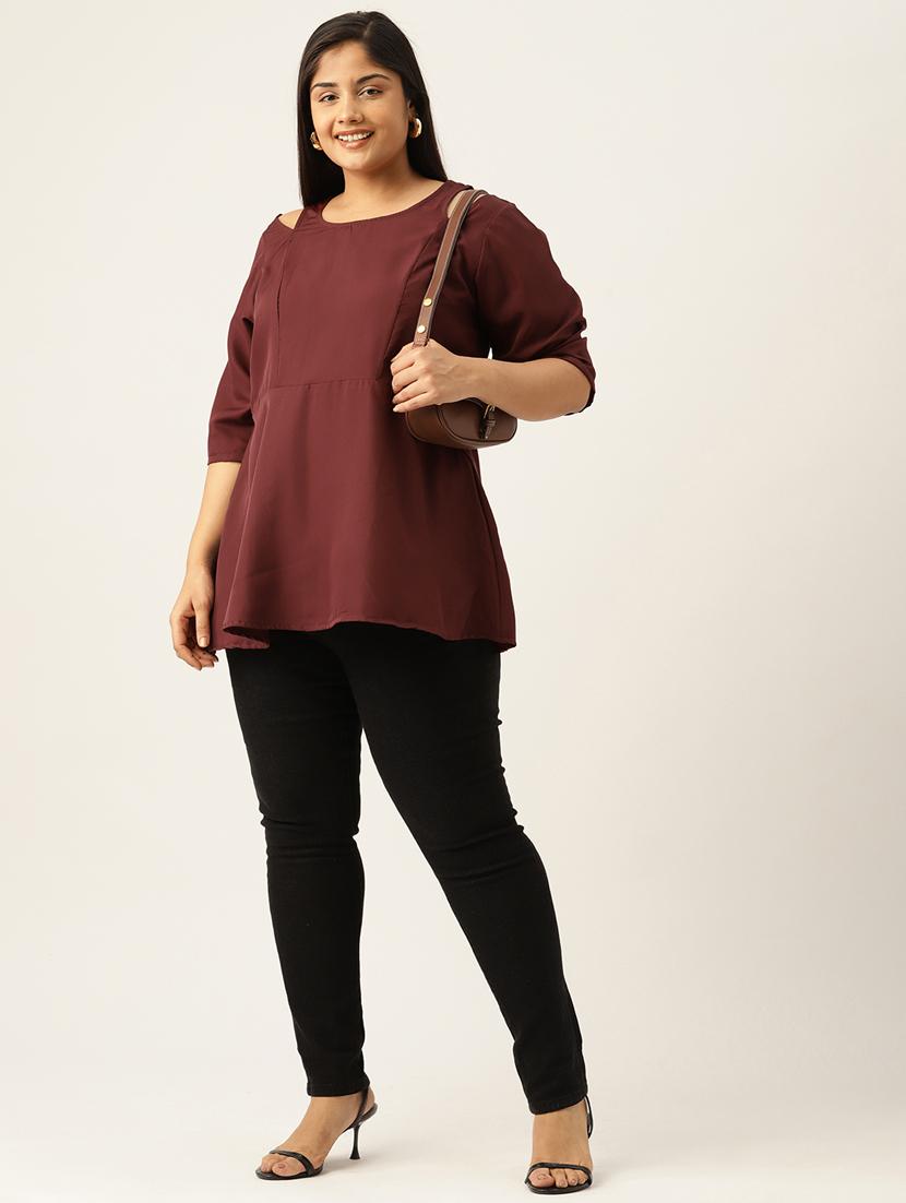 women's a line round neck top - 19919359 - Standard Image - 3