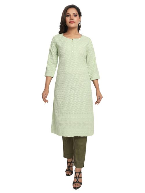 tonal embroidered straight kurta - 19919527 - Standard Image - 0