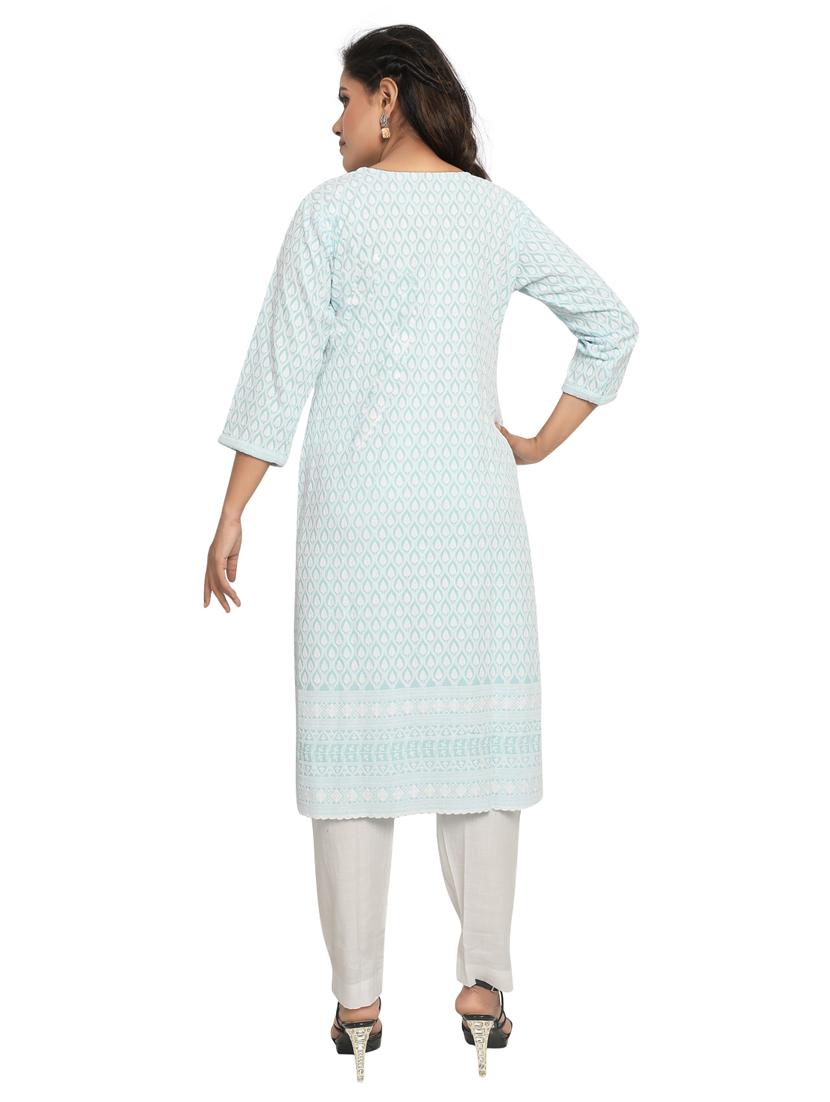tonal embroidered straight kurta - 19919528 - Standard Image - 3