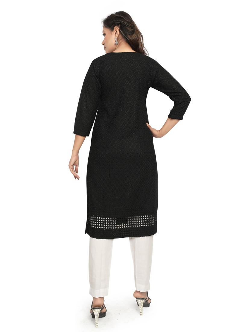 tonal embroidered straight kurta - 19919798 - Standard Image - 3