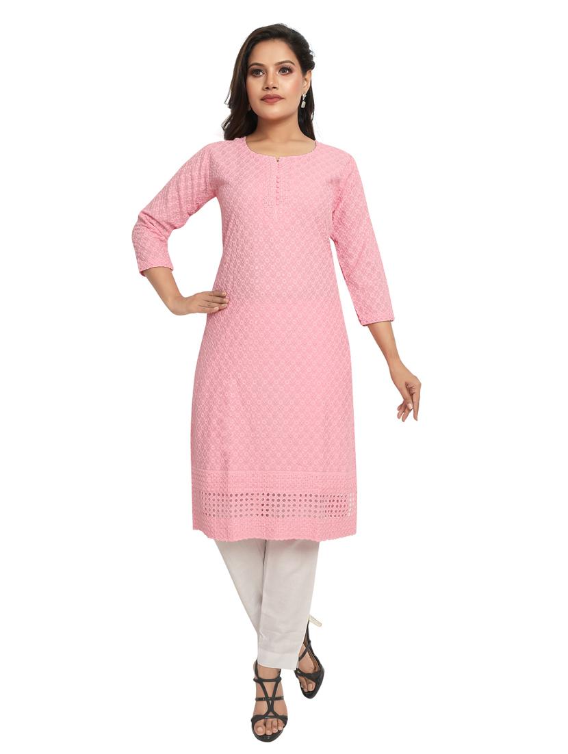 tonal embroidered straight kurta - 19919800 - Zoom Image - 0