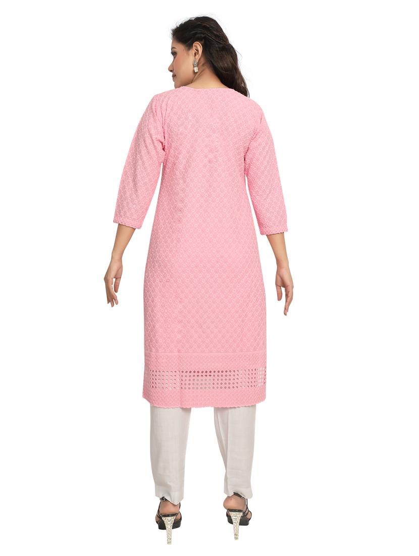 tonal embroidered straight kurta - 19919800 - Standard Image - 3