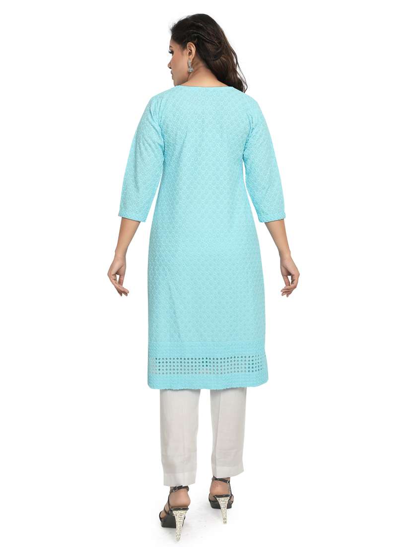 tonal embroidered straight kurta - 19919802 - Standard Image - 3