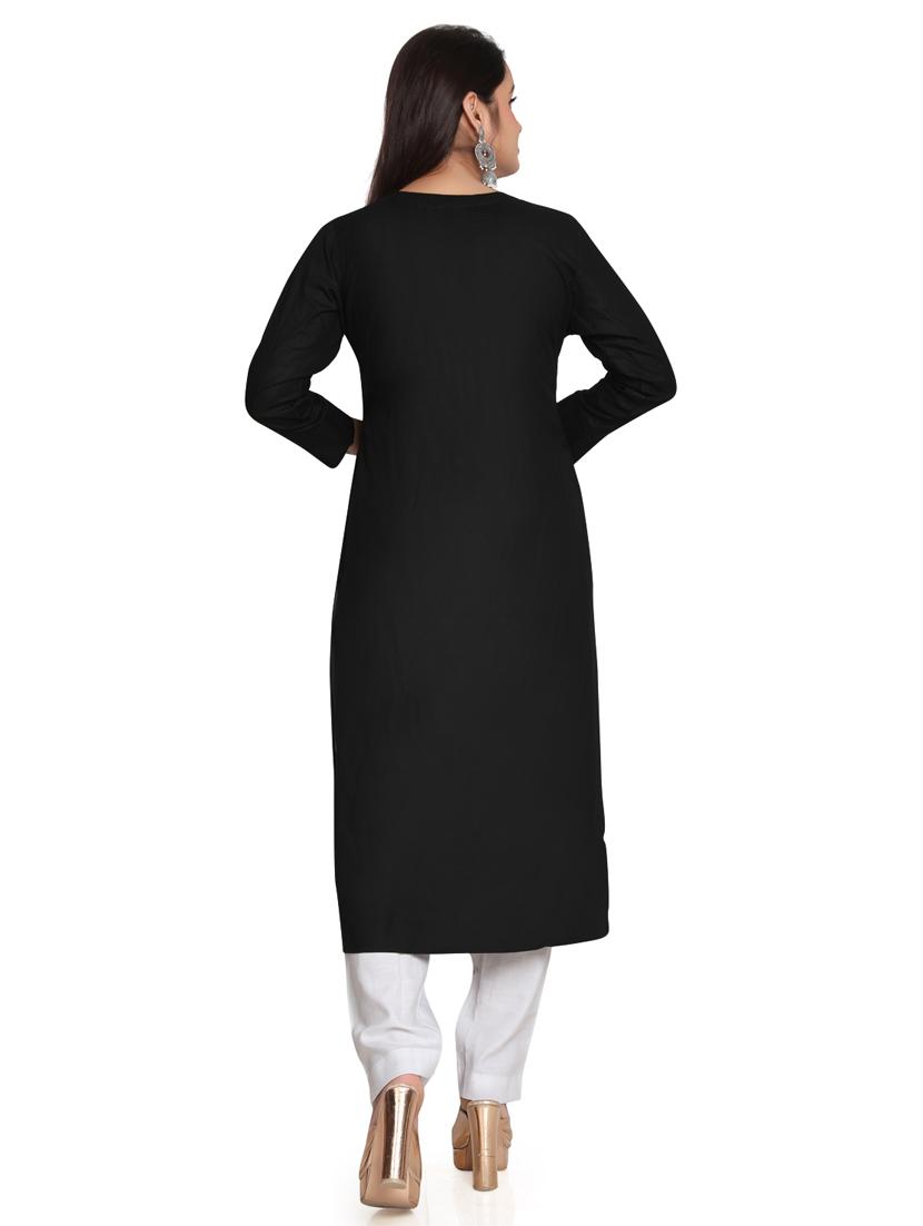 solid straight long kurta - 19919856 - Standard Image - 3