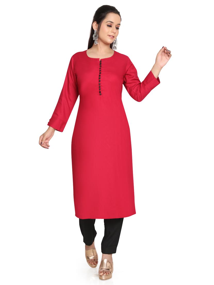 solid straight long kurta - 19919861 - Zoom Image - 0