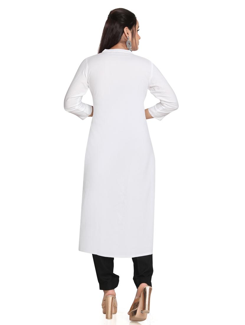 solid straight long kurta - 19919862 - Standard Image - 3